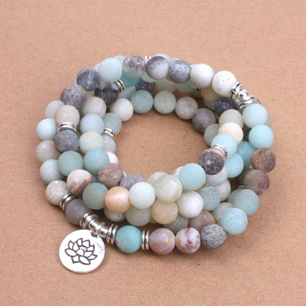 Aura Yoga OM Stone Mala Bracelet